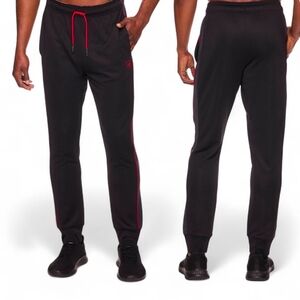 AND1 Men's Black Athletic  Joggers with Red Accents